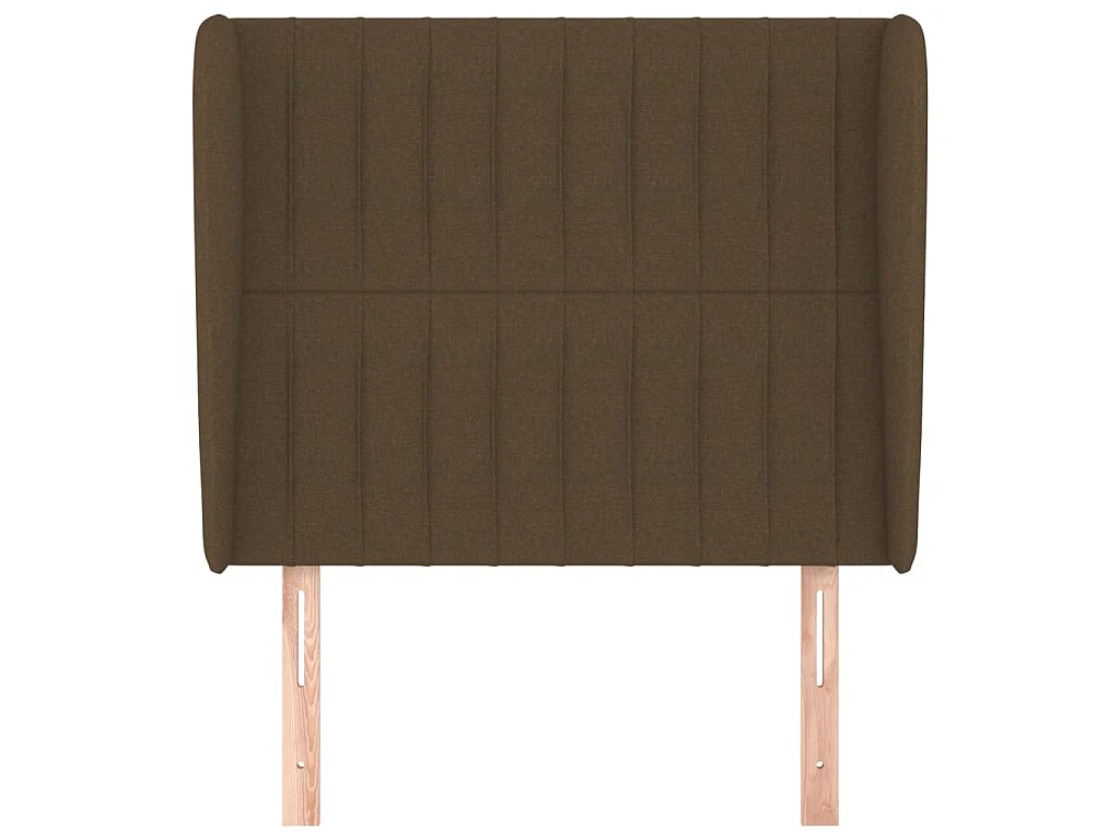 Tête de lit avec oreilles Marron foncé 103x23x118/128 cm Tissu POI49171 BonneVie Meuble