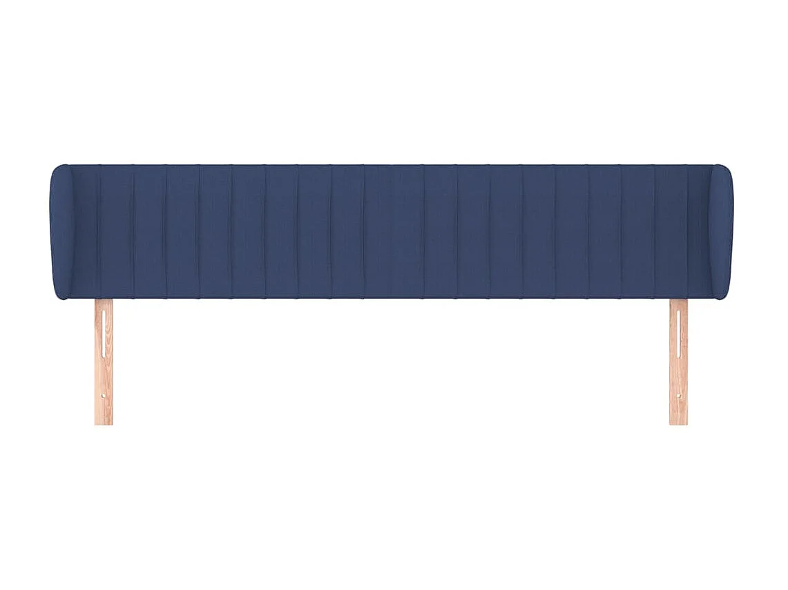 Tête de lit avec oreilles Bleu 203x23x78/88 cm Tissu POI26381 BonneVie Meuble