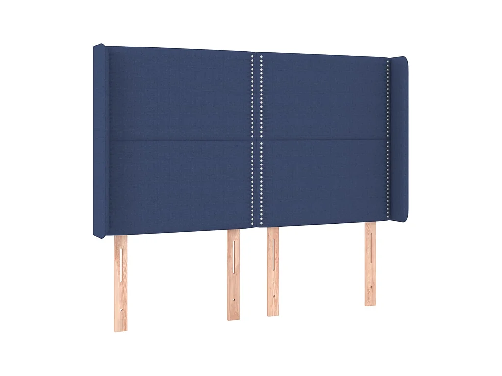 Testiera | Testata del letto ad Orecchio Blu 147x16x118/128 cm in Tessuto