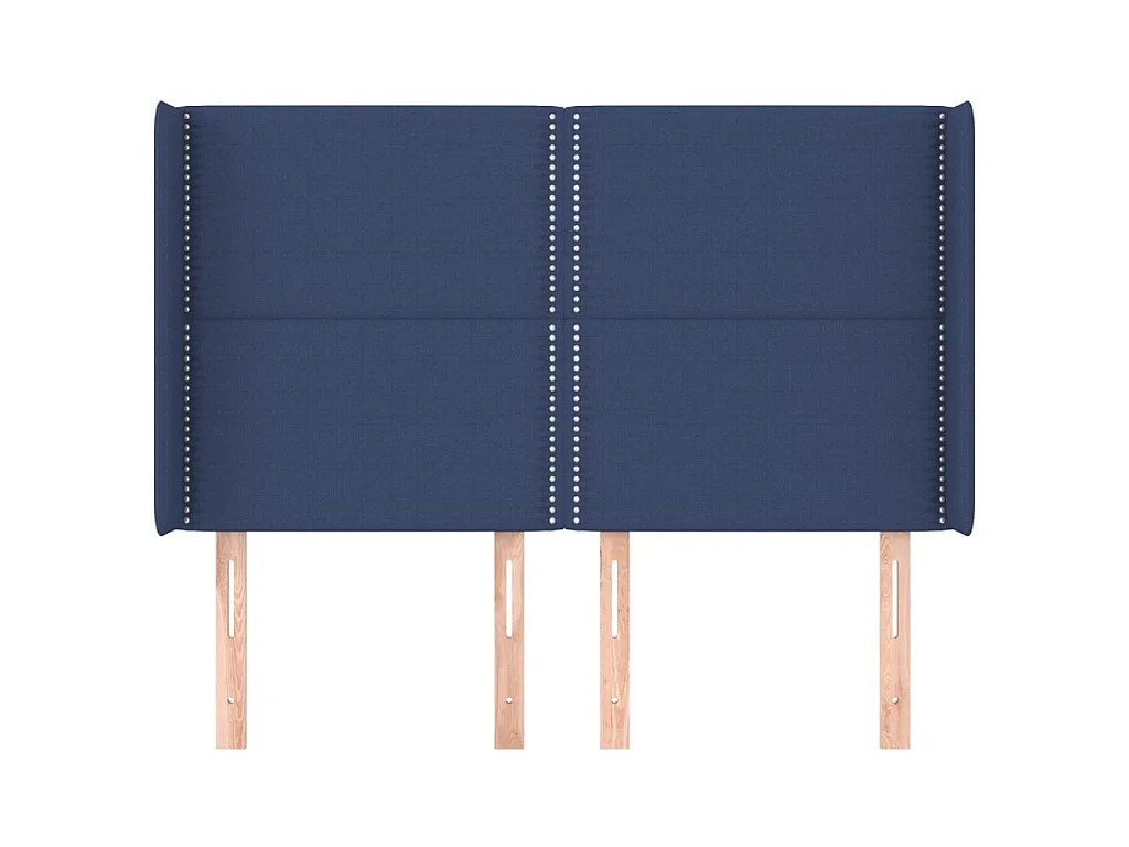 Tête de lit avec oreilles Bleu 147x16x118/128 cm Tissu POI69159 BonneVie Meuble