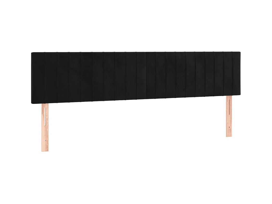 Têtes de lit 2 pcs Noir 90x5x78/88 cm Velours POI96133 BonneVie Meuble