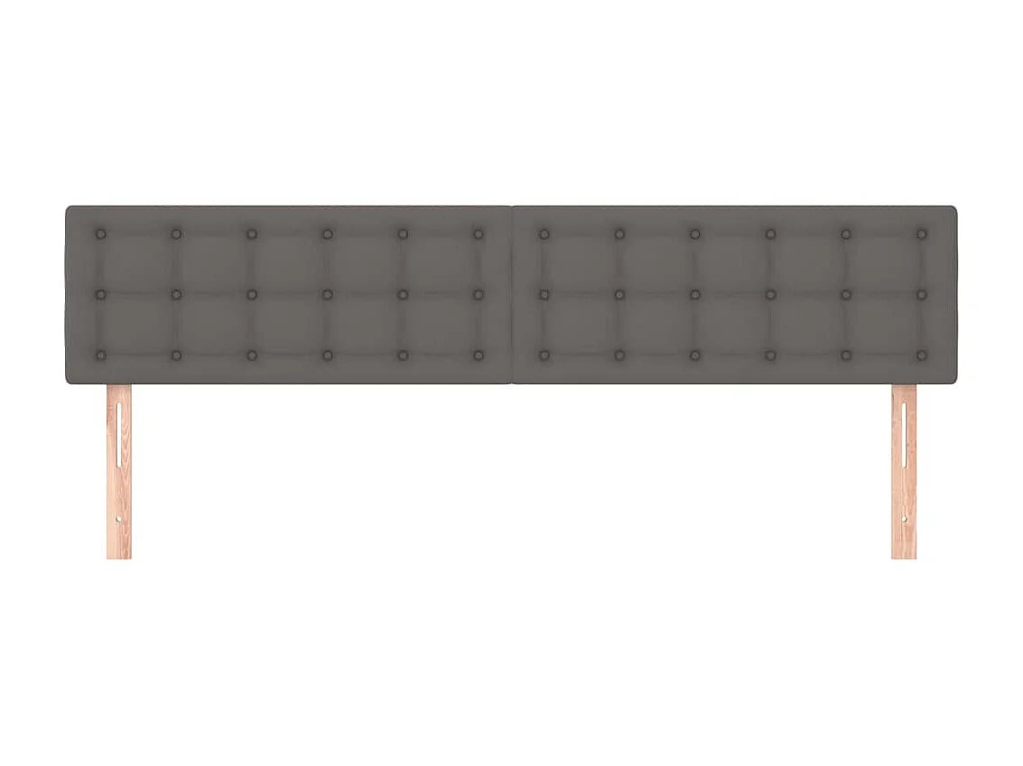 Cabeceira de cama 2 pcs couro artificial 90x5x78/88 cm cinzento PT352649