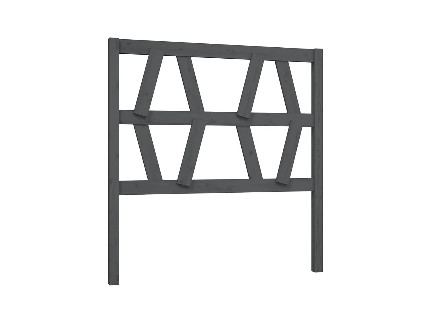 Testiera | Testata del letto per Letto Grigia 106x4x100cm in Legno Massello di Pino