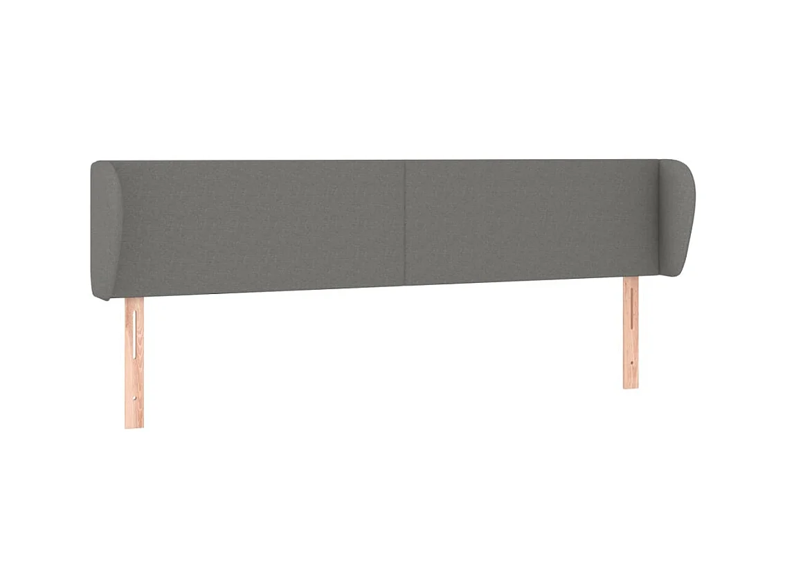Testiera | Testata del letto ad Orecchio Grigio Scuro 163x23x78/88 cm in Tessuto