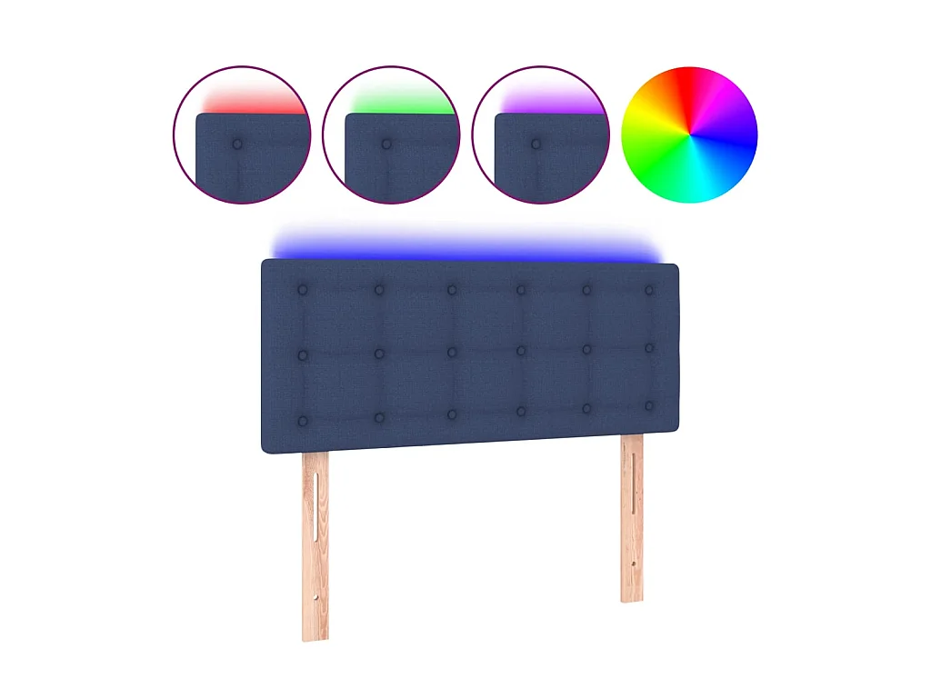 Tête de lit à LED Bleu 80x5x78/88 cm Tissu POI62212 BonneVie Meuble
