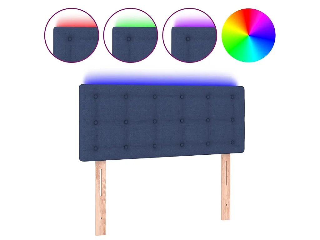 Tête de lit à LED Bleu 80x5x78/88 cm Tissu POI62212 BonneVie Meuble