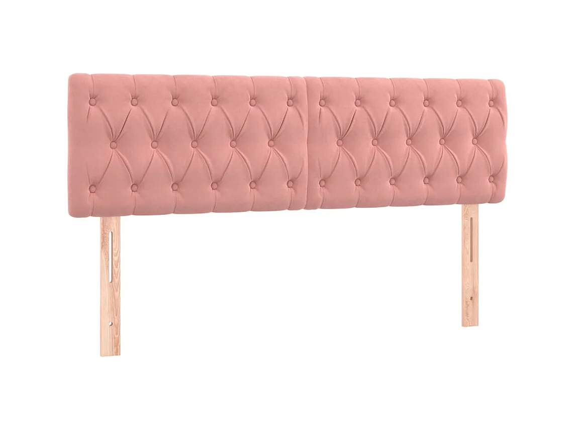 Têtes de lit 2 pcs Rose 72x7x78/88 cm Velours POI32204 BonneVie Meuble