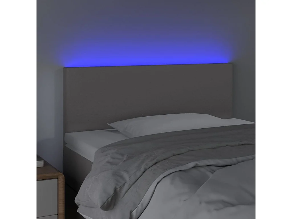 Tête de lit à LED Gris 100x5x78/88 cm Similicuir POI45731 BonneVie Meuble
