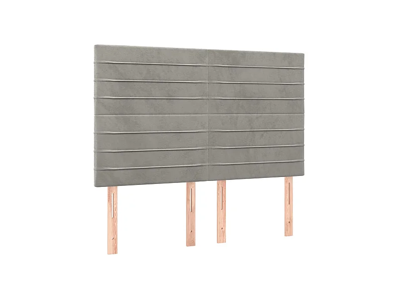 Kopfteil,Bettkopfteile 4 Stk. Hellgrau 72x5x78/88 cm Samt -gkd61134