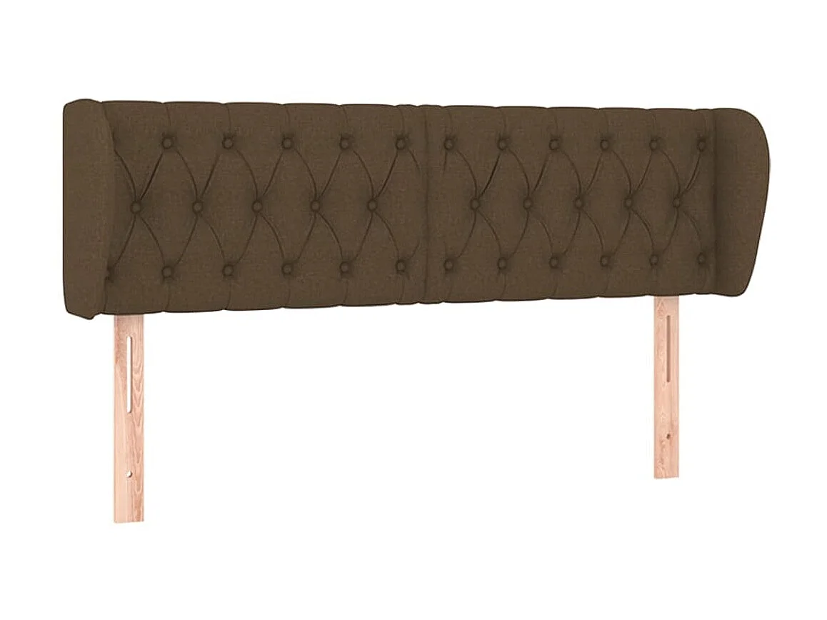 Tête de lit avec oreilles Marron foncé 163x23x78/88 cm Tissu POI82423 BonneVie Meuble