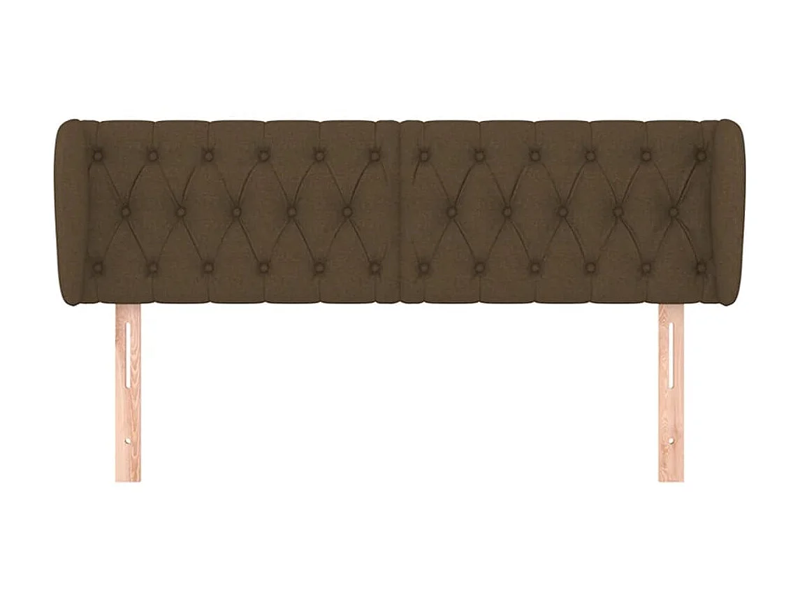 Tête de lit avec oreilles Marron foncé 163x23x78/88 cm Tissu POI82423 BonneVie Meuble