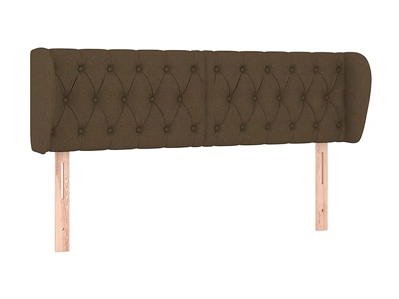Tête de lit avec oreilles Marron foncé 163x23x78/88 cm Tissu POI82423 BonneVie Meuble