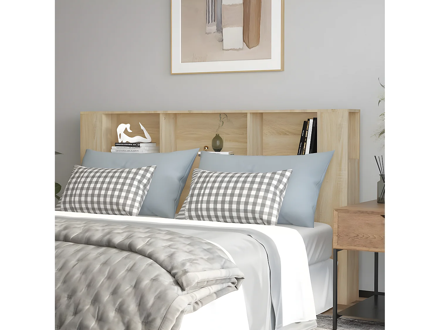 Armoire de tête de lit Chêne sonoma 180x18,5x104,5 cm POI43492 BonneVie Meuble