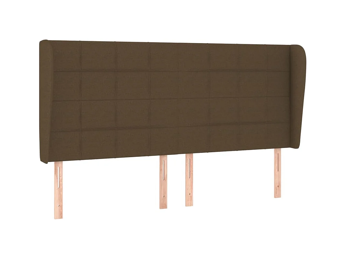 Tête de lit avec oreilles Marron foncé 183x23x118/128 cm Tissu POI31316 BonneVie Meuble