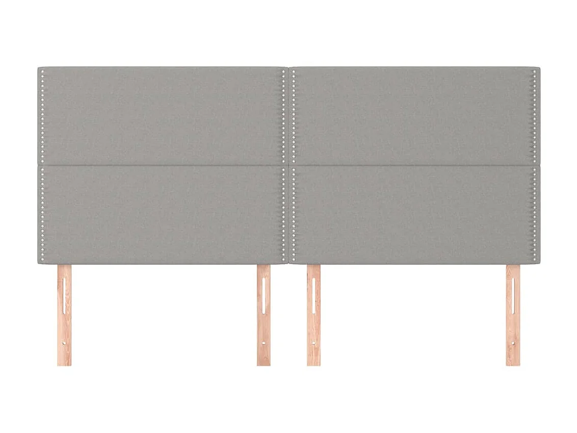 Têtes de lit 4 pcs Gris clair 100x5x78/88 cm Tissu POI51018 BonneVie Meuble