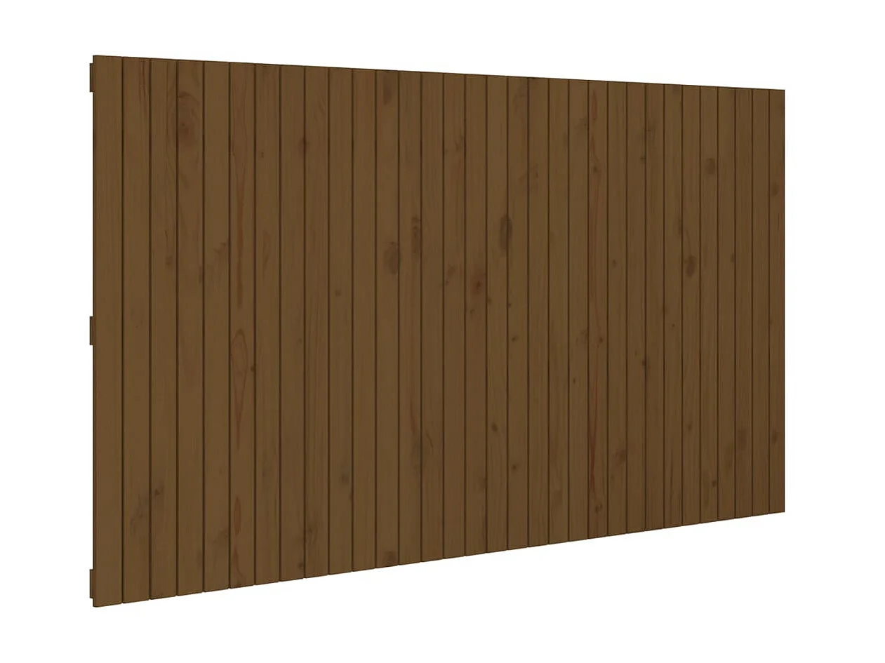 Tête de lit murale Marron miel 204x3x110 cm Bois massif de pin POI78089 BonneVie Meuble