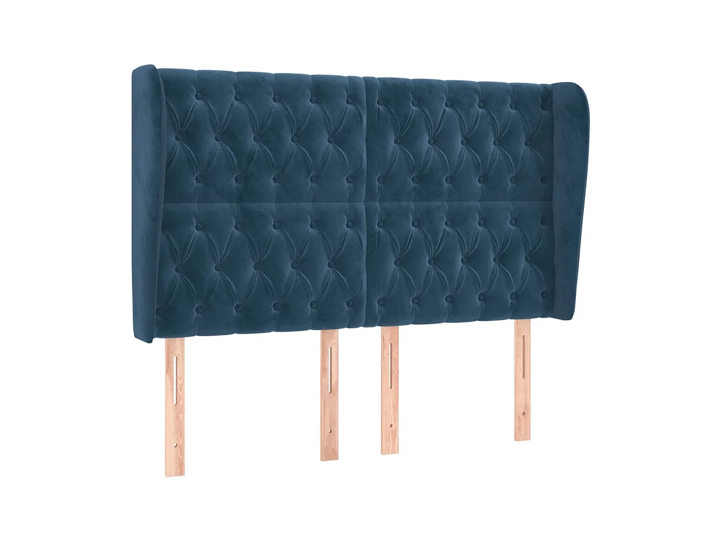 Tête de lit avec oreilles Bleu foncé 163x23x118/128 cm Velours POI44662 BonneVie Meuble