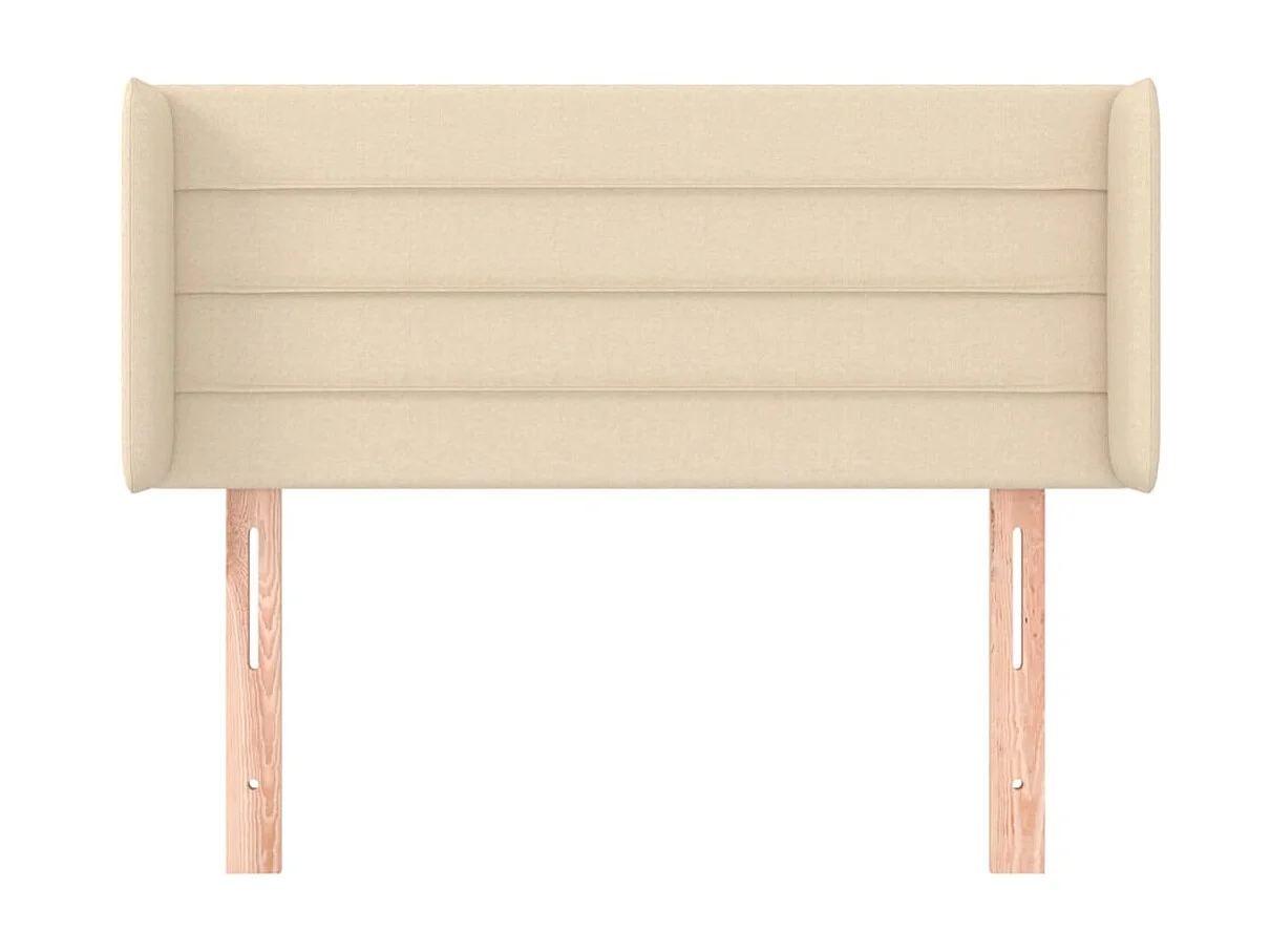 Cabeceira de cama c/ abas tecido 83x16x78/88 cm creme PT987246