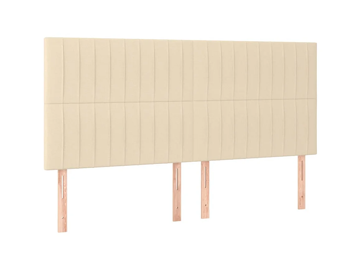 Têtes de lit 4 pcs Crème 90x5x78/88 cm Tissu POI75608 BonneVie Meuble