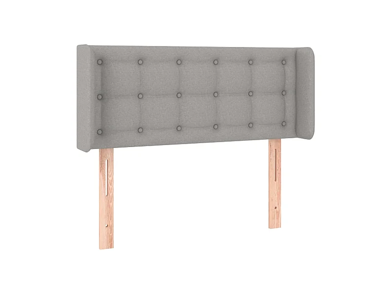 Tête de lit avec oreilles Gris clair 83x16x78/88 cm Tissu POI87444 BonneVie Meuble