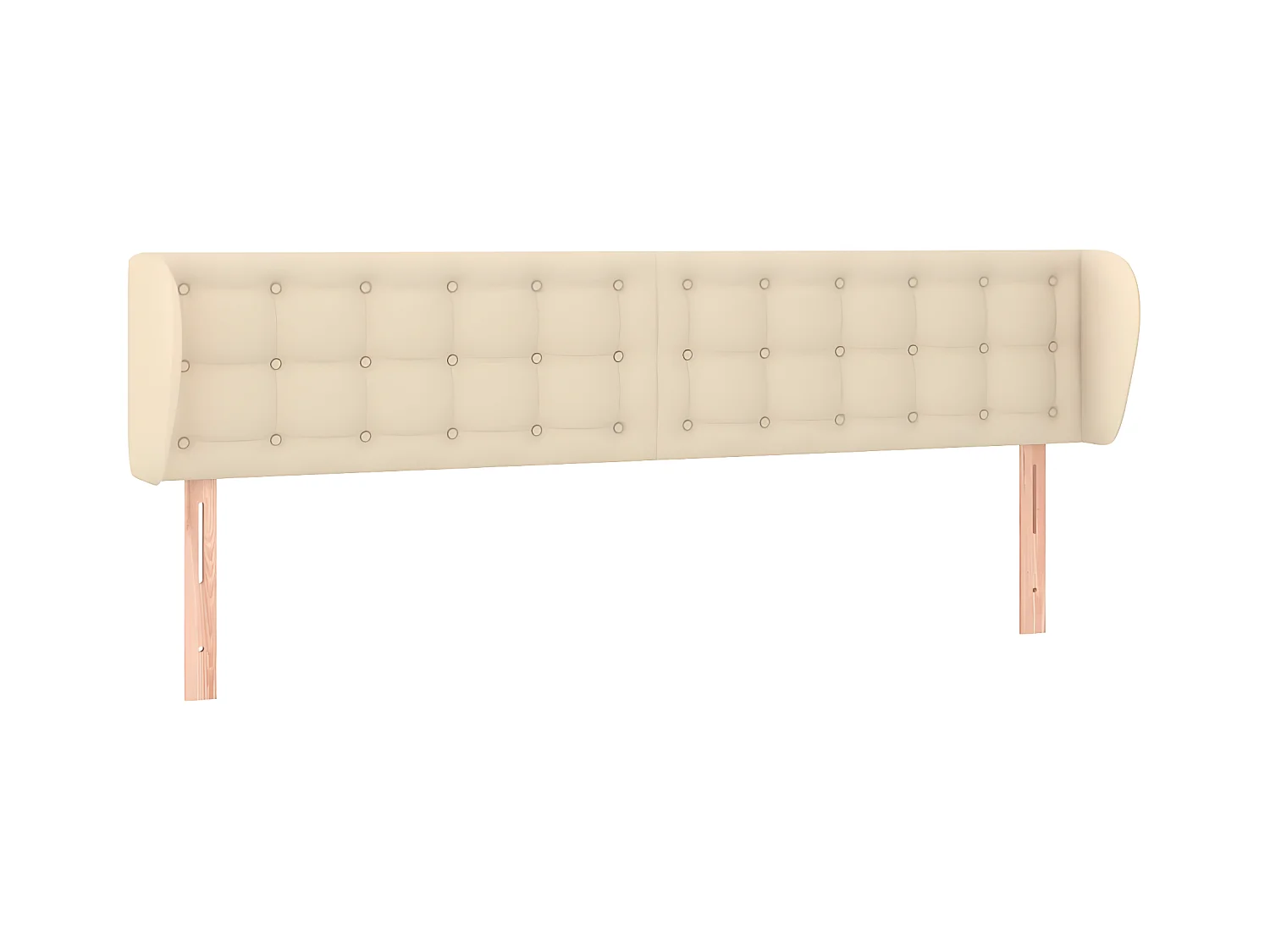 Testiera | Testata del letto ad Orecchio Crema 203x23x78/88 cm in Tessuto