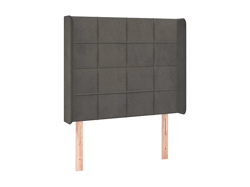 Tête de lit avec oreilles Gris foncé 103x16x118/128 cm Velours POI93104 BonneVie Meuble