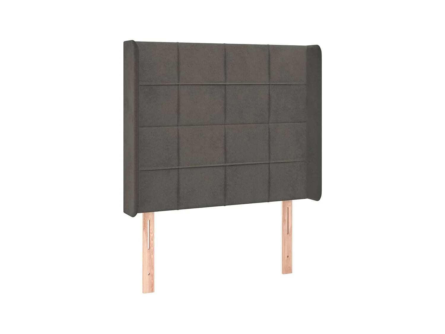 Tête de lit avec oreilles Gris foncé 103x16x118/128 cm Velours POI93104 BonneVie Meuble