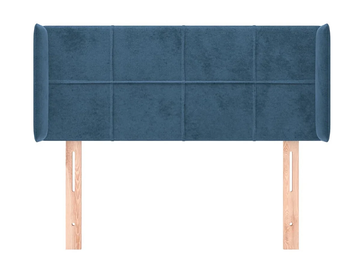 Tête de lit avec oreilles Bleu foncé 93x16x78/88 cm Velours POI71479 BonneVie Meuble
