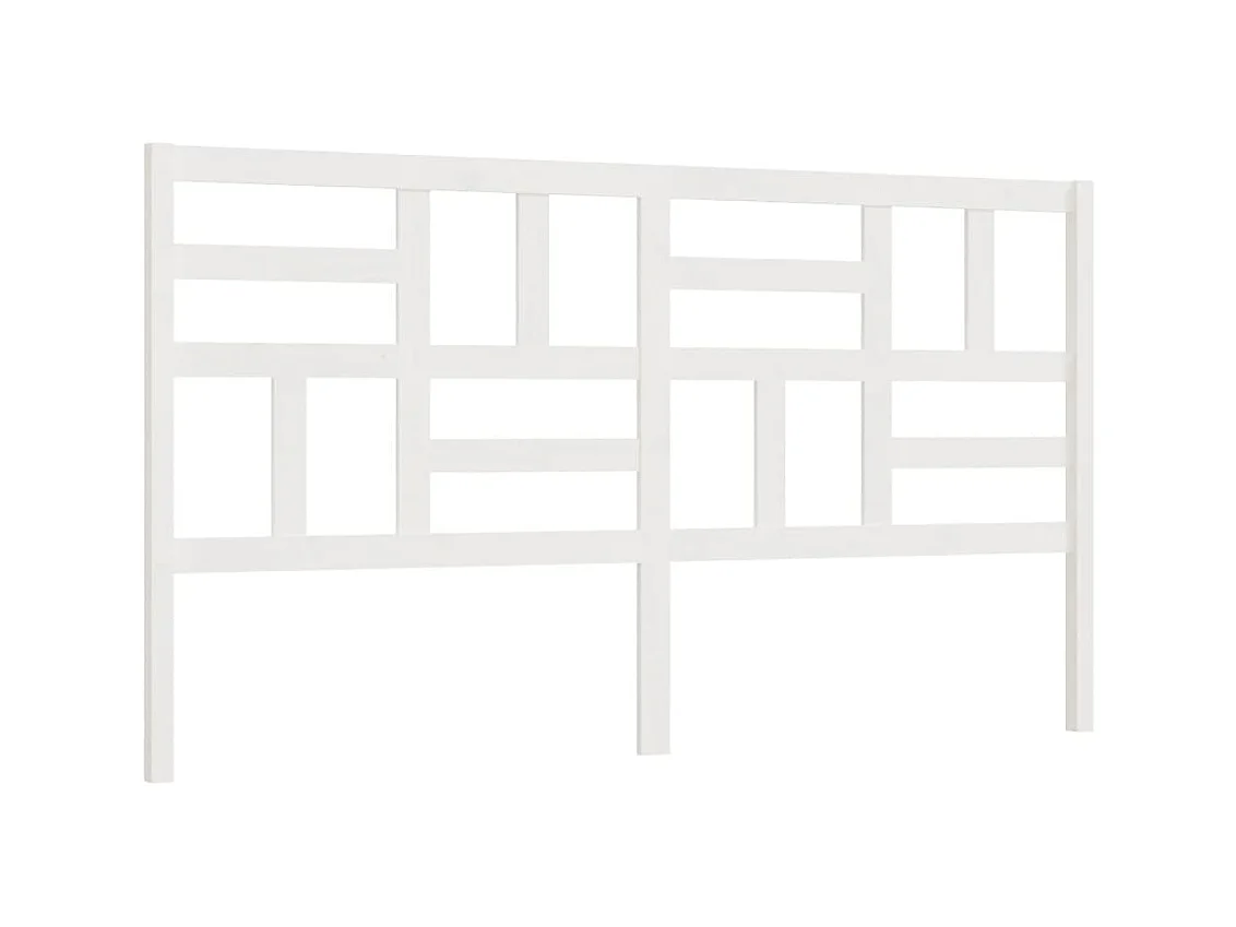 Tête de lit Blanc 206x4x104 cm Bois massif de pin POI10975 BonneVie Meuble