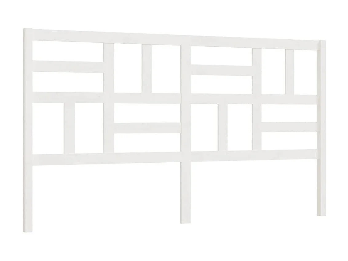 Tête de lit Blanc 206x4x104 cm Bois massif de pin POI10975 BonneVie Meuble