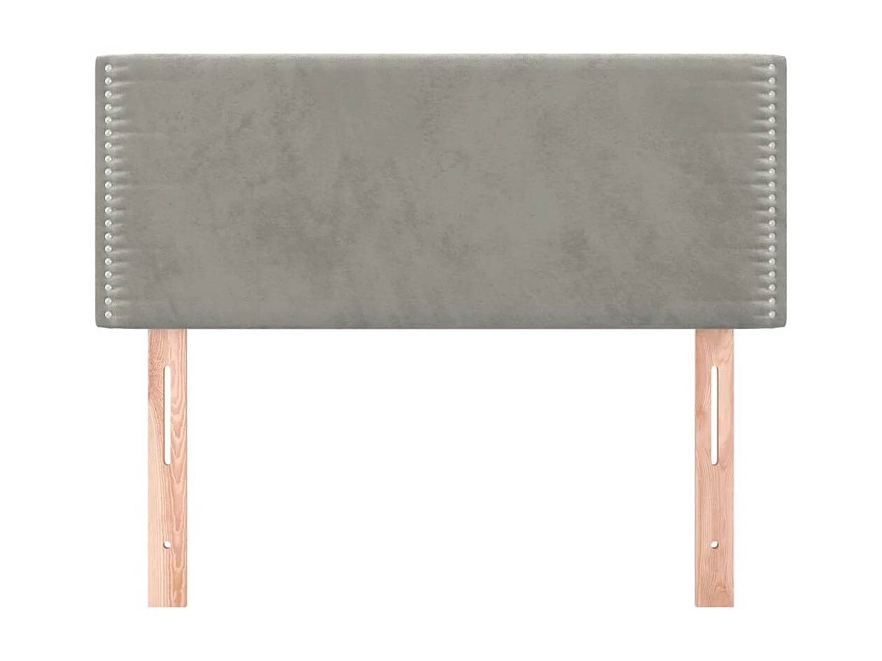 Tête de lit Gris clair 90x5x78/88 cm Velours POI63409 BonneVie Meuble