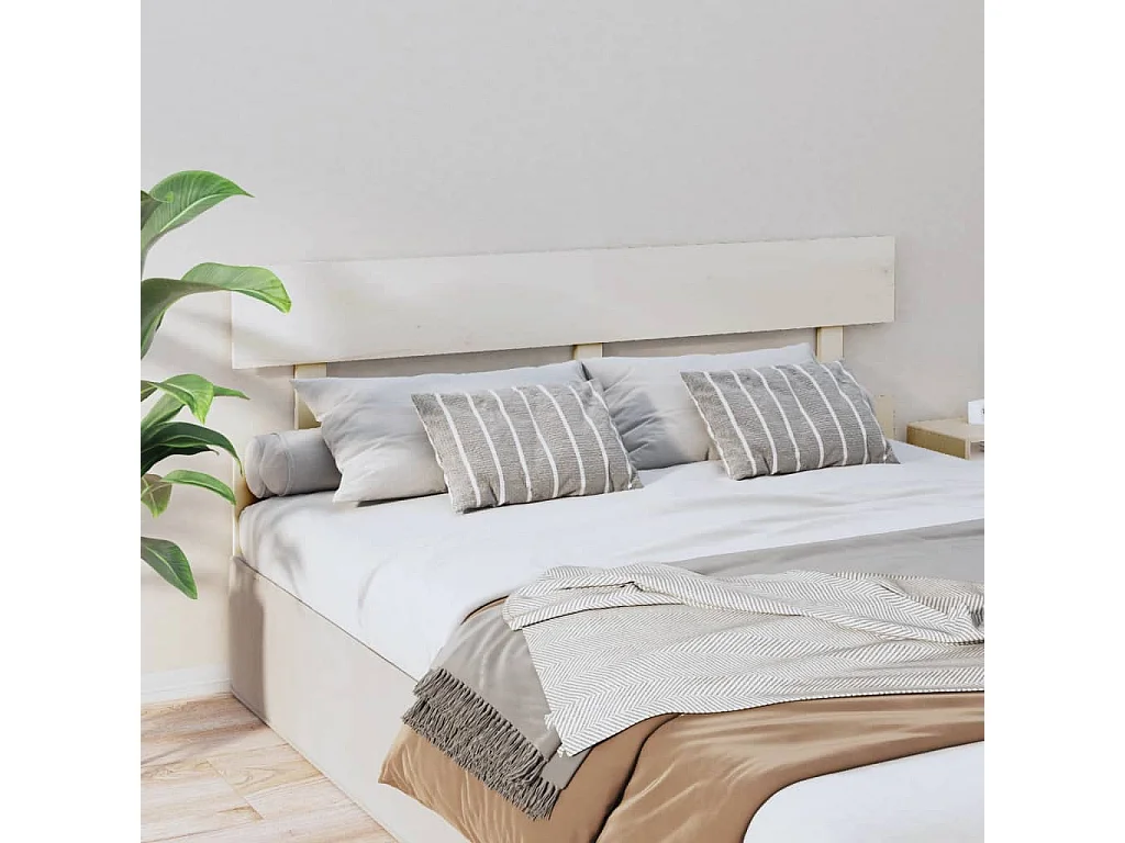 Cabeceira de cama 164x3x81 cm pinho maciço branco PT324359