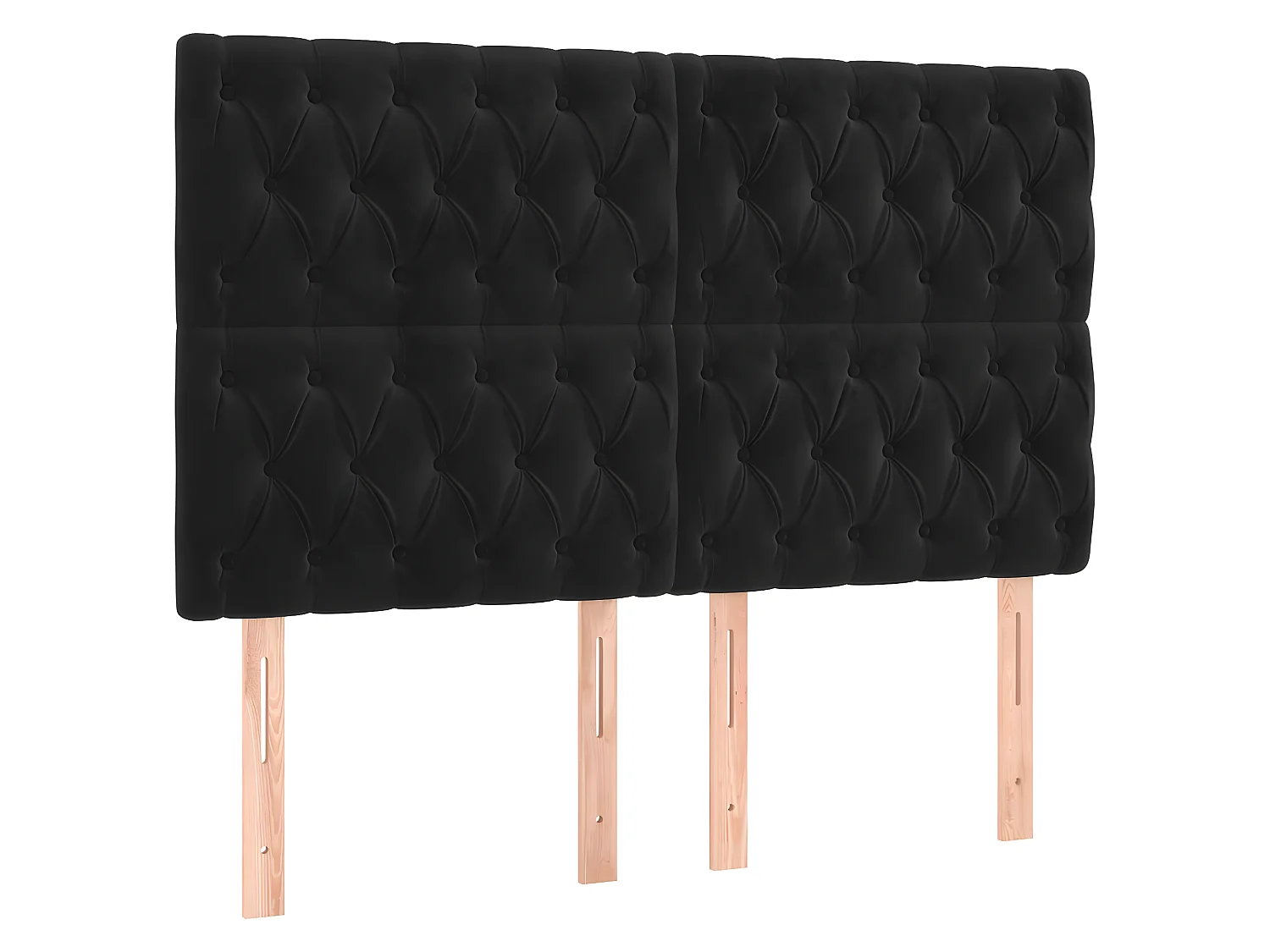 Kopfteil,Bettkopfteile 4 Stk. Schwarz 72x7x78/88 cm Samt -gkd565256