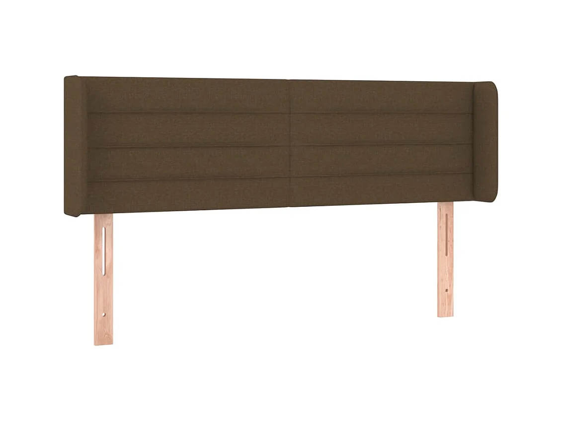 Tête de lit avec oreilles Marron Foncé 147x16x78/88 cm Tissu POI75570 BonneVie Meuble