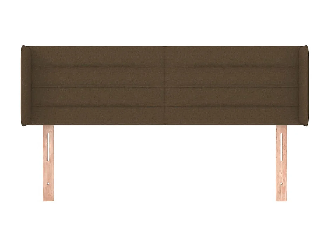 Tête de lit avec oreilles Marron Foncé 147x16x78/88 cm Tissu POI75570 BonneVie Meuble