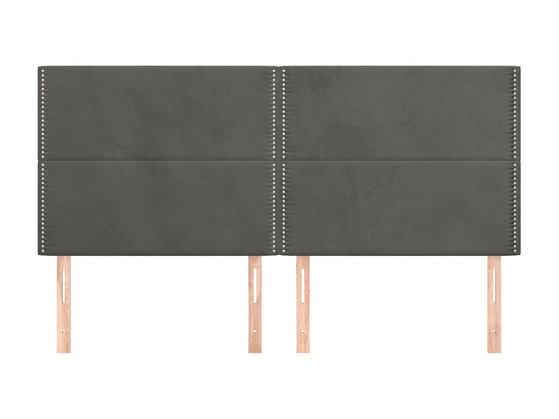 Cabeceira de cama 4 pcs veludo 90x5x78/88 cm cinzento-escuro PT668128
