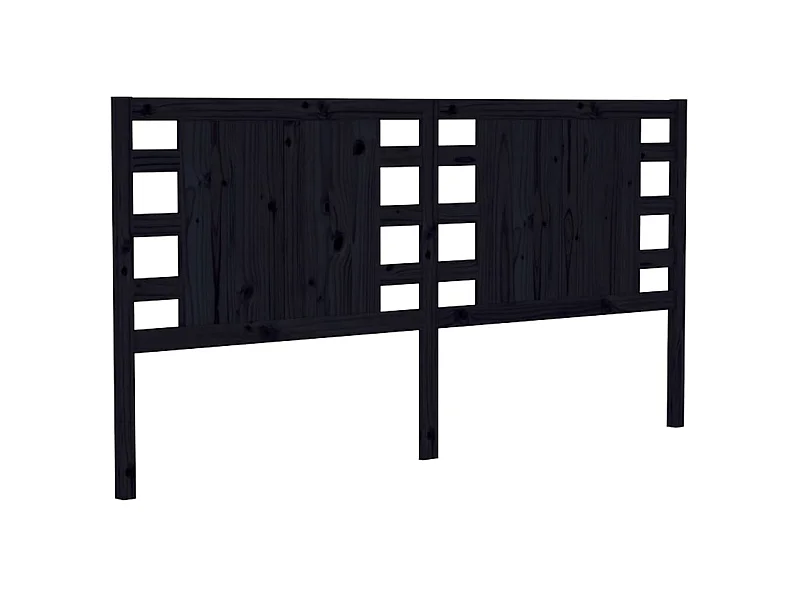 Cabeceira de cama 166x4x100 cm pinho maciço preto PT990787