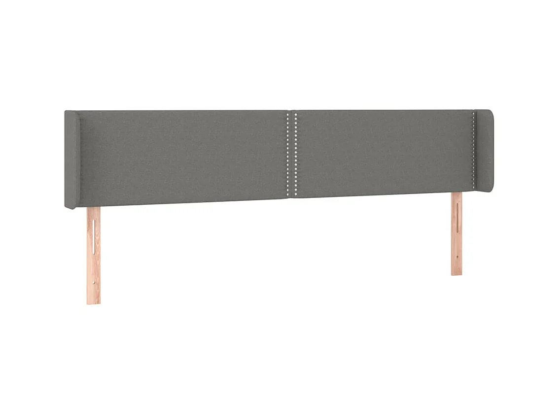 Testiera | Testata del letto ad Orecchio Grigio Scuro 203x16x78/88 cm in Tessuto