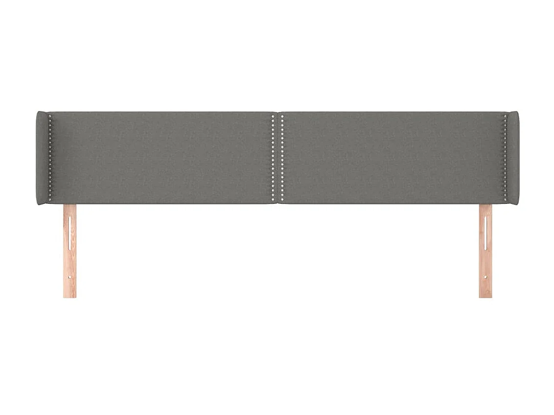 Tête de lit avec oreilles Gris foncé 203x16x78/88 cm Tissu POI42922 BonneVie Meuble