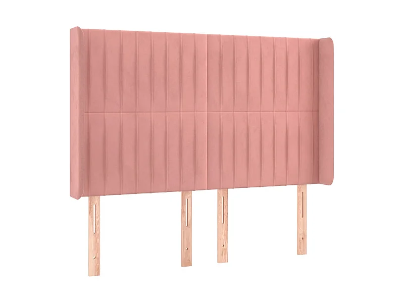 Kopfteil,Bettkopfteil mit Ohren Rosa 147x16x118/128 cm Samt -gkd650120