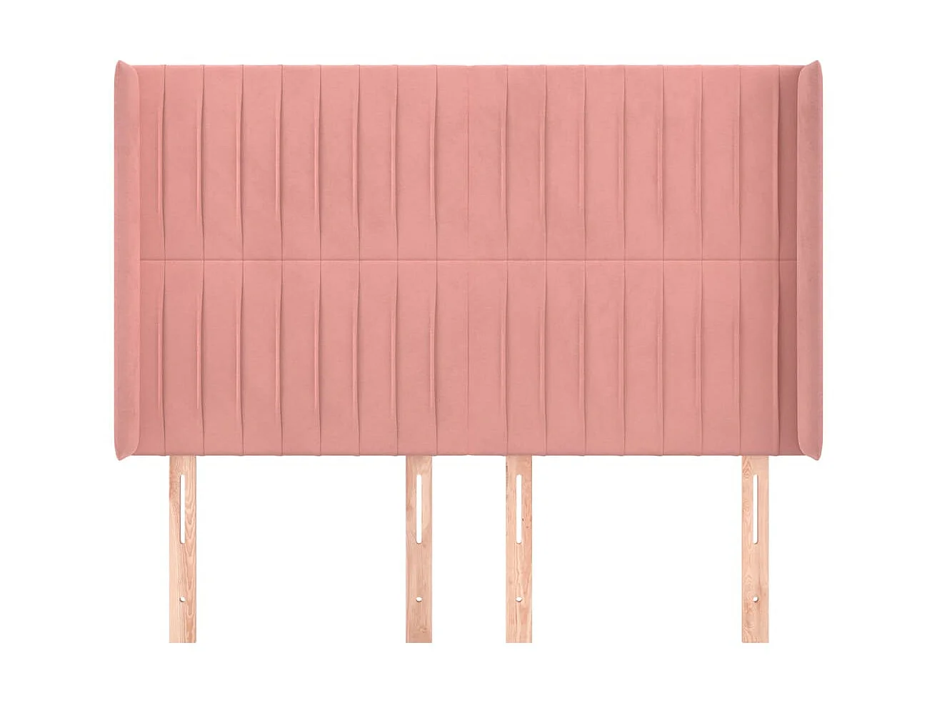 Tête de lit avec oreilles Rose 147x16x118/128 cm Velours POI56895 BonneVie Meuble