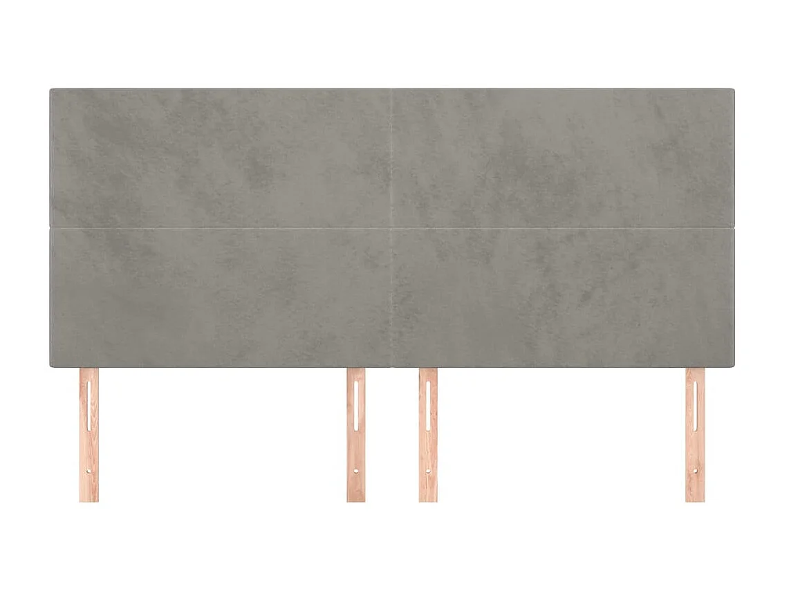 Têtes de lit 4 pcs Gris clair 80x5x78/88 cm Velours POI43922 BonneVie Meuble
