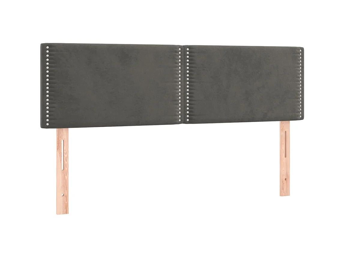 Têtes de lit 2 pcs Gris foncé 72x5x78/88 cm Velours POI19519 BonneVie Meuble