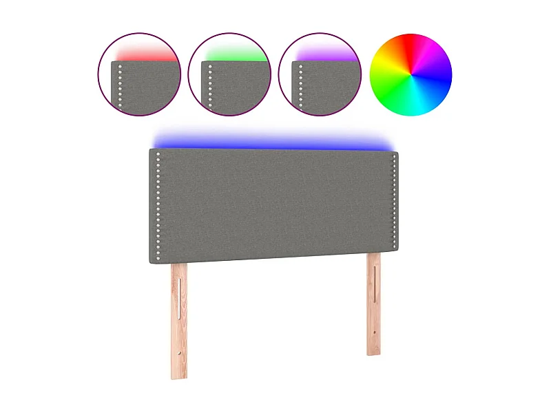 Tête de lit à LED Gris foncé 90x5x78/88 cm Tissu POI11205 BonneVie Meuble