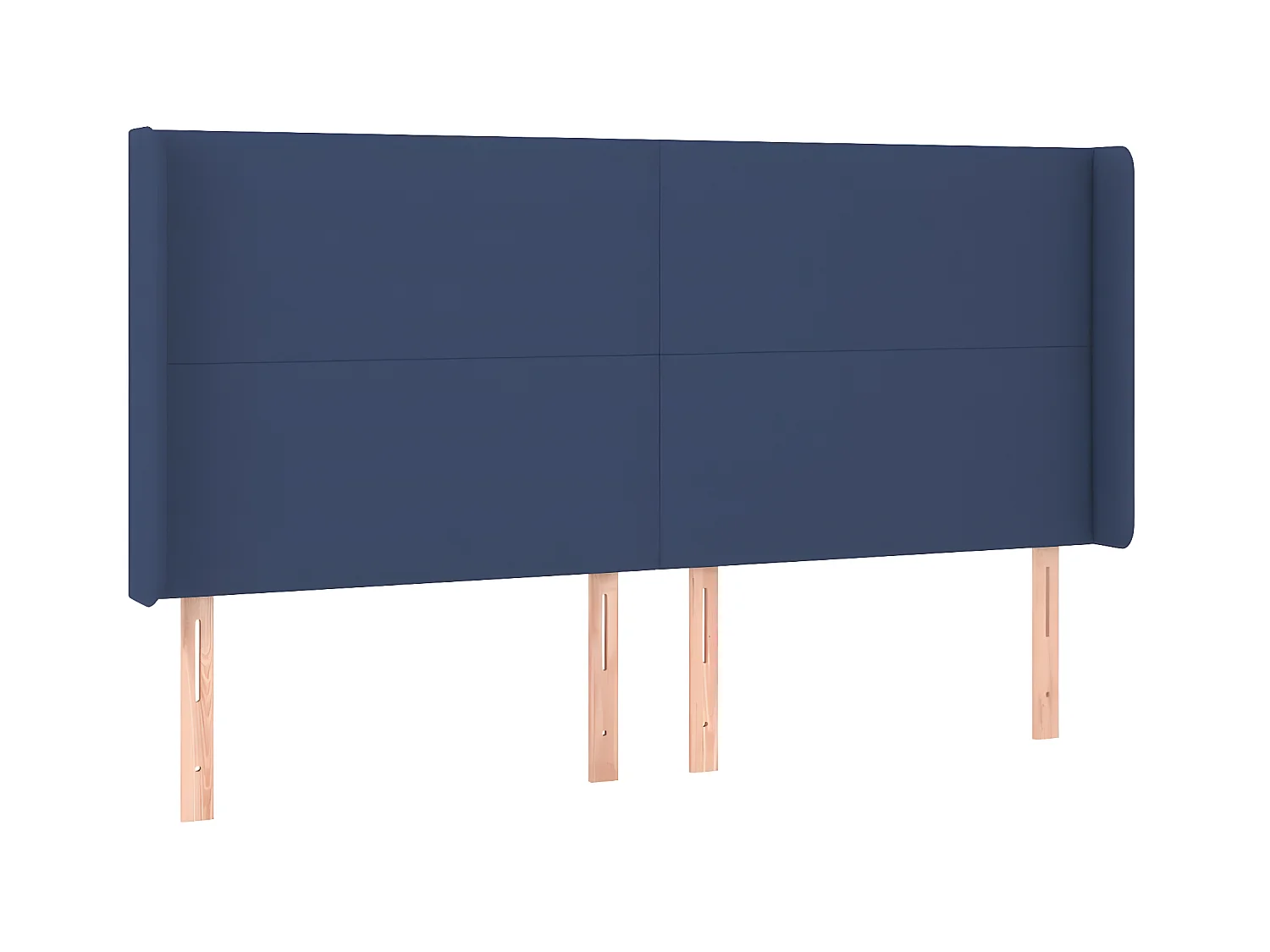 Cabecero con orejas de tela azul 163x16x118/128 cm ES59376