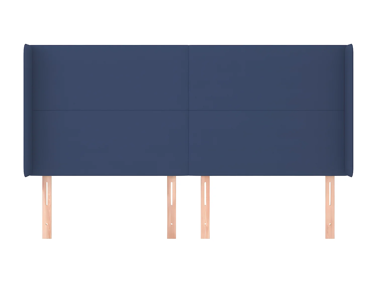 Kopfteil,Bettkopfteil mit Ohren Blau 163x16x118/128 cm Stoff -gkd152374