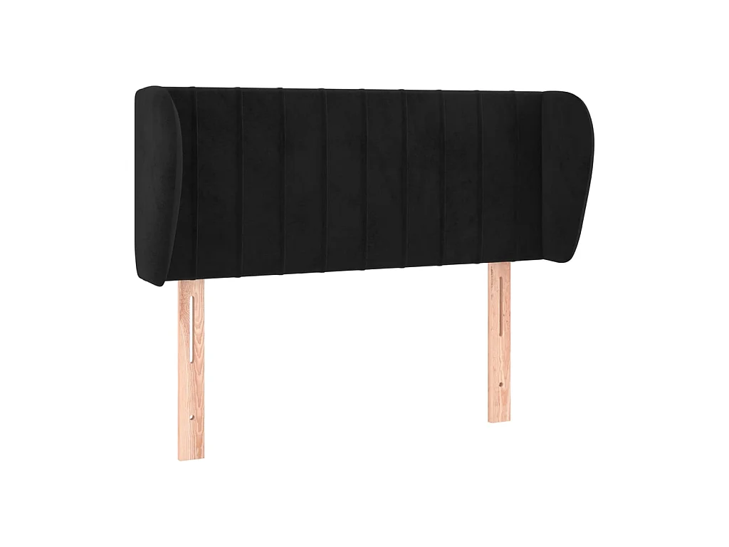 Testiera | Testata del letto ad Orecchio Nera 93x23x78/88 cm in Velluto