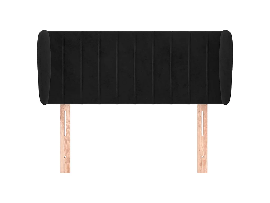Tête de lit avec oreilles Noir 93x23x78/88 cm Velours POI30817 BonneVie Meuble
