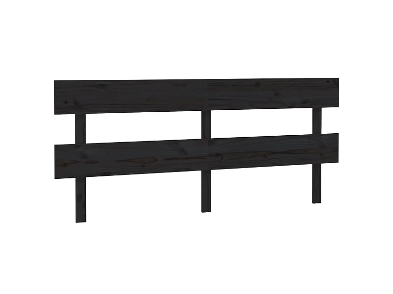 Cabecero de cama madera maciza de pino negro 204x3x81 cm ES90689