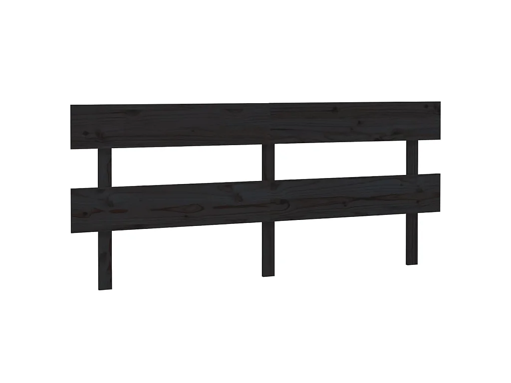 Cabecero de cama madera maciza de pino negro 204x3x81 cm ES90689